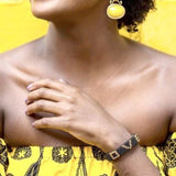 Love Is Project LOVE Kenya Beaded Bracelet Black & Gold