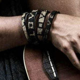 Love Is Project LOVE Kenya Beaded Bracelet Gold & Black