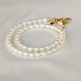 Katie Waltman Celeste Rice Pearl Leaf Cluster Double Wrap Bracelet