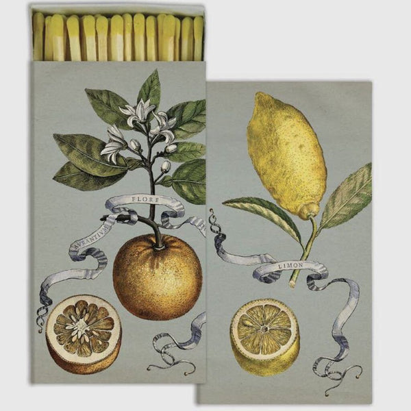 HomArt Botanical Lemon & Orange Citrus Large Matchbox