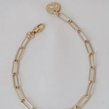 Katie Waltman Cecilia Coin 24K Gold Plate Paperclip Chain Bracelet