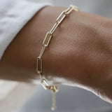 Katie Waltman Cecilia Coin 24K Gold Plate Paperclip Chain Bracelet