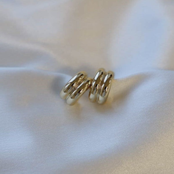 Katie Waltman The Nines 14K Gold Plate Chunky Double Hoop Earrings