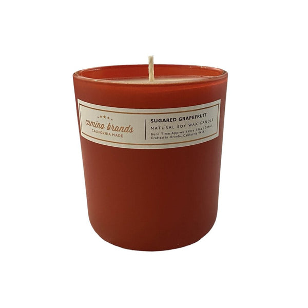 Camino Brands Sugared Grapefruit Candle Matte Red Glass Jar: 13 oz.