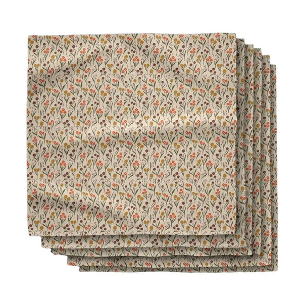 Geometry Fall Blossom Dinner Napkins, Set of 6