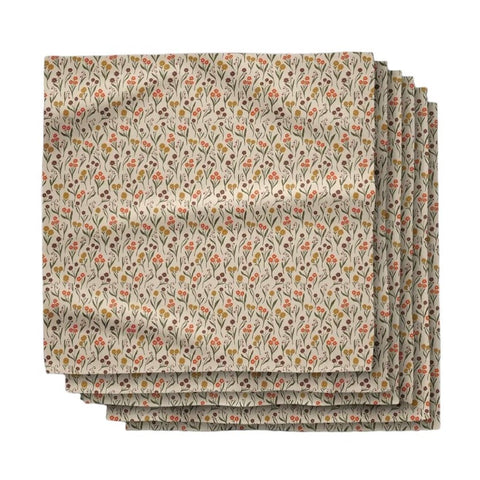 Geometry Fall Blossom Dinner Napkins, Set of 6
