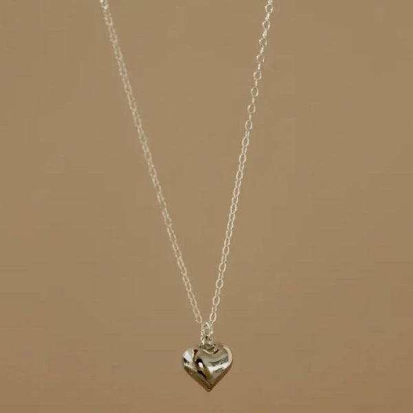 Katie Waltman Clara Sterling Silver Puffy Heart Charm & Chain 18" Necklace