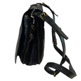 *Jerome Dreyfuss Albert Python Front Flap Dual Zipper Gussets Flap Front Messenger Crossbody Bag