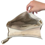 *Salvatore Ferragamo Quilted Leather Envelope Flap Front Gancini Chain Strap Shoulder Bag