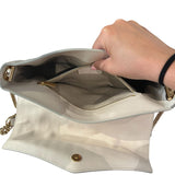 *Salvatore Ferragamo Quilted Leather Envelope Flap Front Gancini Chain Strap Shoulder Bag