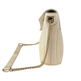 *Salvatore Ferragamo Quilted Leather Envelope Flap Front Gancini Chain Strap Shoulder Bag