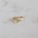 Katie Waltman Cleo 14K Gold Plate CZs Huggie Hoop Earrings