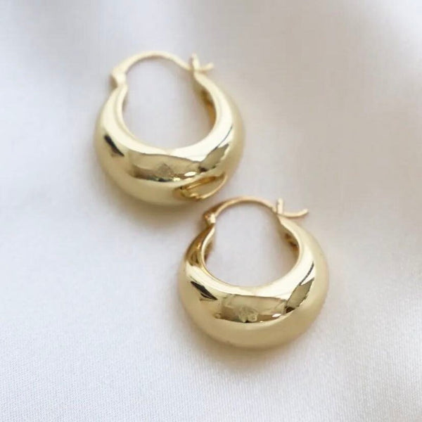 Katie Waltman Coco 14K Gold Plate Chunky Hoop Earrings