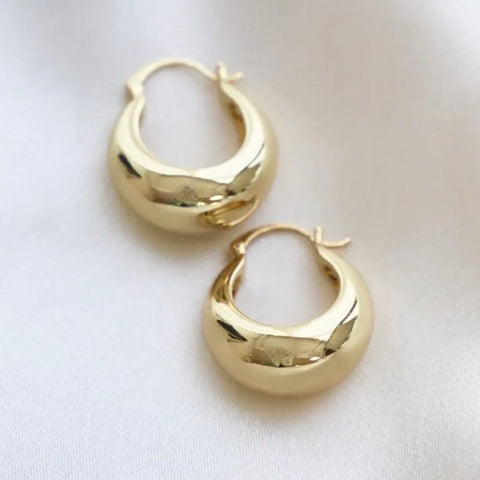 Katie Waltman Coco 14K Gold Plate Chunky Hoop Earrings