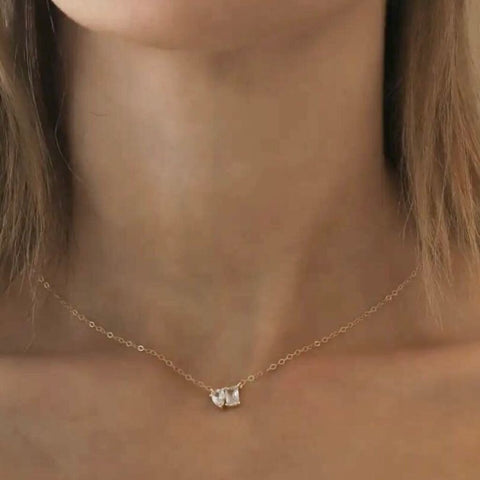 Katie Waltman Ever After Double CZ Charm 14K Gold-Fill Chain 16" Necklace