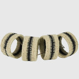 HomArt Black & Natural Seagrass Napkin Rings, Set of 4