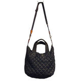 *MZ Wallace Small Sutton Deluxe Quilted Nylon Solid Dual Handle Crossbody Strap Tote Bag