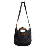 *MZ Wallace Small Sutton Deluxe Quilted Nylon Solid Dual Handle Crossbody Strap Tote Bag