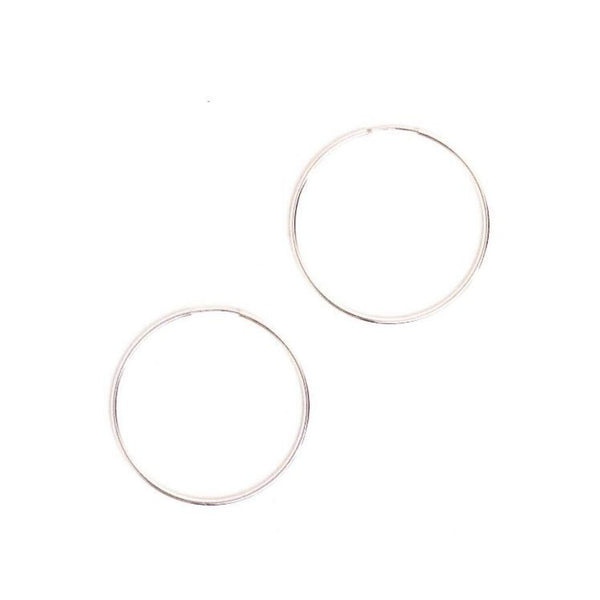 Go Rings Sterling Silver Medium Endless Hoop Earrings