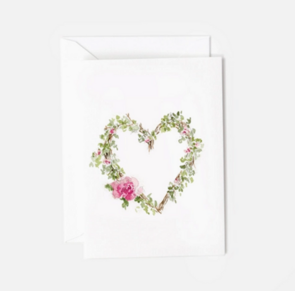 Emily Lex Heart Wreath Mini Notecard