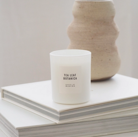 House of Mahina Tea Leaf Botanica Petite Candle, 4 oz