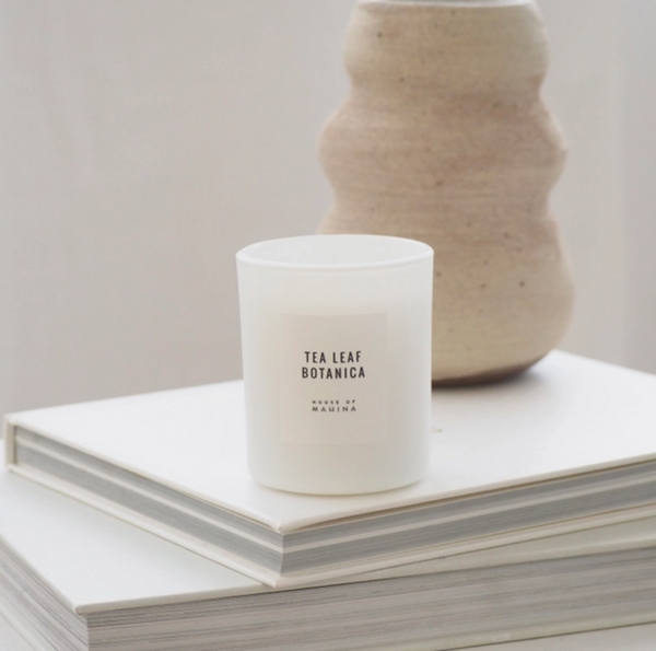 House of Mahina Tea Leaf Botanica Petite Candle, 4 oz
