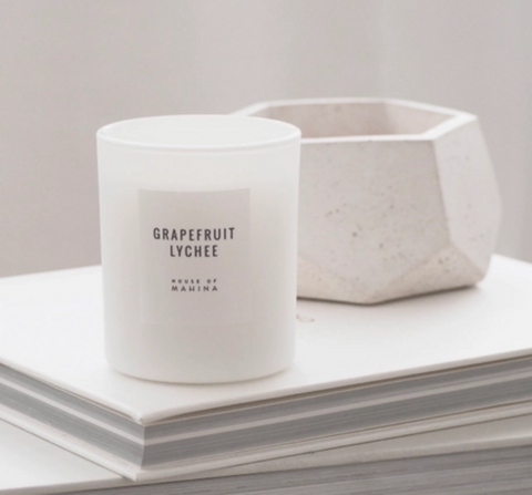 House of Mahina Grapefruit Lychee Petite Candle, 4 oz