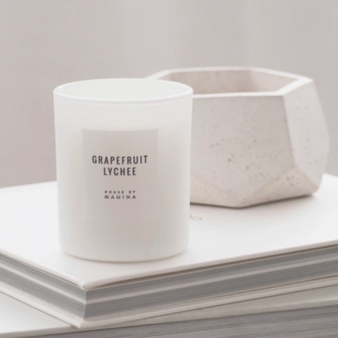 House of Mahina Grapefruit Lychee Petite Candle, 4 oz
