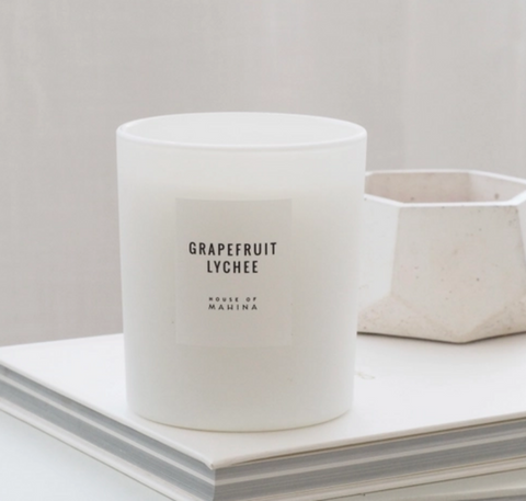 House of Mahina Grapefruit Lychee Classic Candle, 12 oz