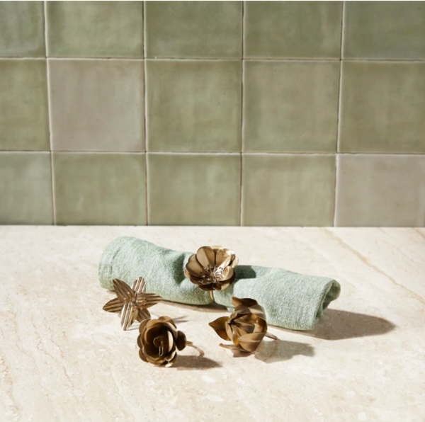 Be Home Botanical Napkin Rings, Set of 4