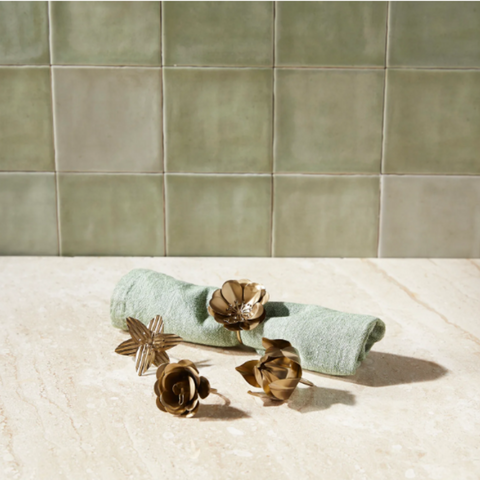 Be Home Botanical Napkin Rings, Set of 4