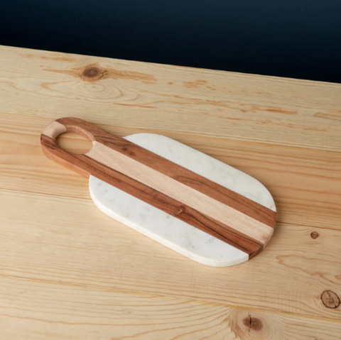 Be Home Moa Marble & Wood Oval Board