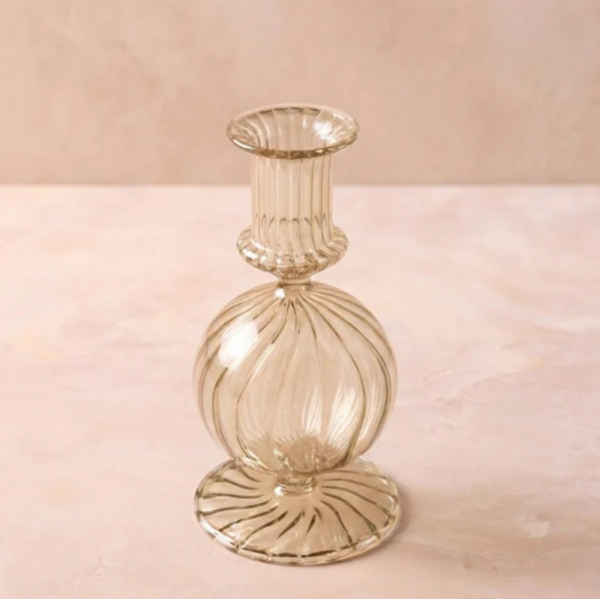 Be Home Nalia Glass Parakeet Candlestick