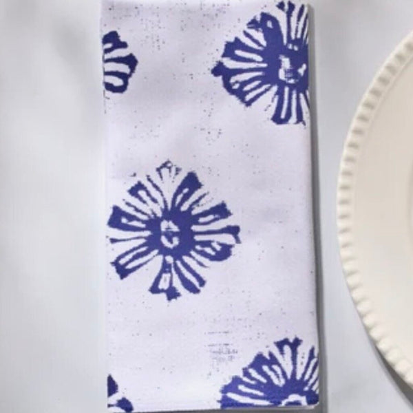 Geometry Leyla White Block Print Tea Towel