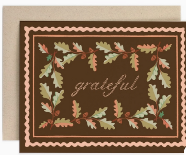 Amy Heitman Grateful Oak Frame Fall Notecard