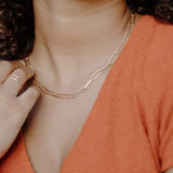 Adorn 512 Gold Plate Paperclip Chain 17" Necklace