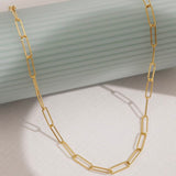 Adorn 512 Gold Plate Paperclip Chain 17" Necklace