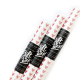 Dahlia Press Red Hearts Roll of Wrapping Paper Sheets, Set of 3