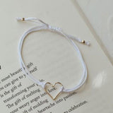 Collective Hearts Armed With Love 14K Gold Fill & White Satin Cord Bracelet