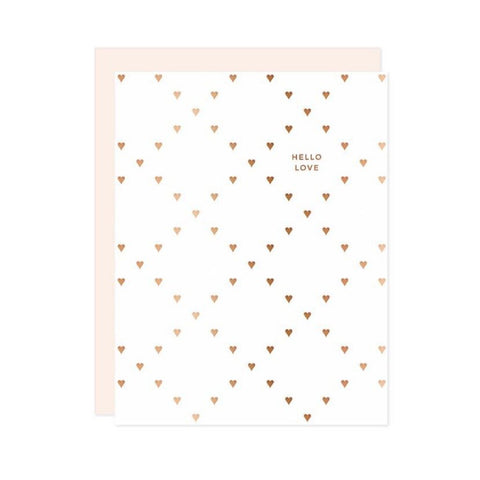 Missive Press Diamond Hearts Hello Love Letterpress Notecard