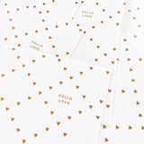 Missive Press Diamond Hearts Hello Love Letterpress Notecard