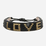 Love Is Project LOVE Kenya Beaded Bracelet Black & Gold