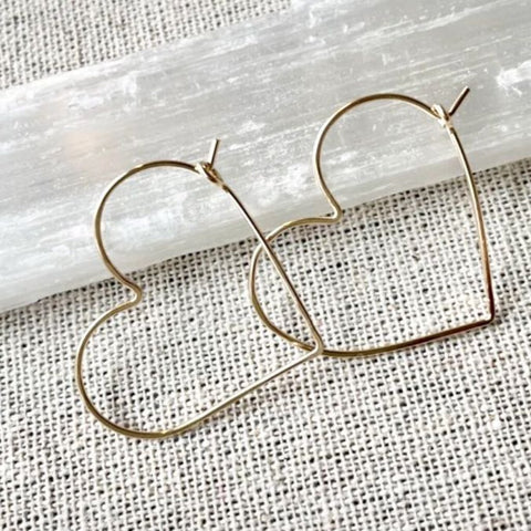 Collective Hearts Petite Heart Hoop 14K Gold-Filled Earrings