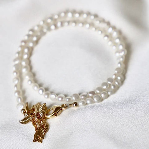 Katie Waltman Sausalito Freshwater Pearl Leaf Cluster Double Wrap Bracelet