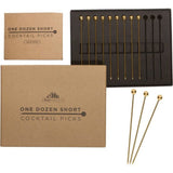 A Bar Above Gold Short Cocktail Picks, Set of 12