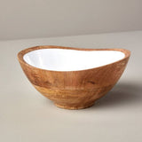 Be Home Madras Mango Wood & White Enamel Medium Bowl
