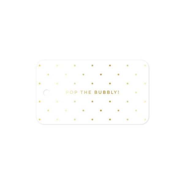 Missive Press Gold Foil Pop The Bubbly Gift Tags, Set of 8