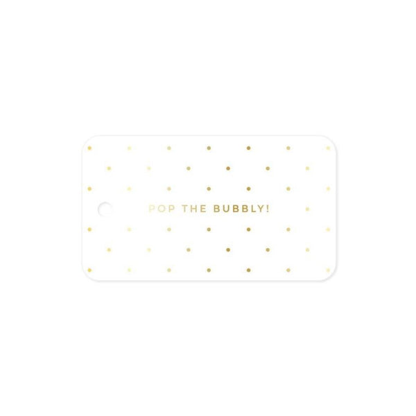 Missive Press Gold Foil Pop The Bubbly Gift Tags, Set of 8