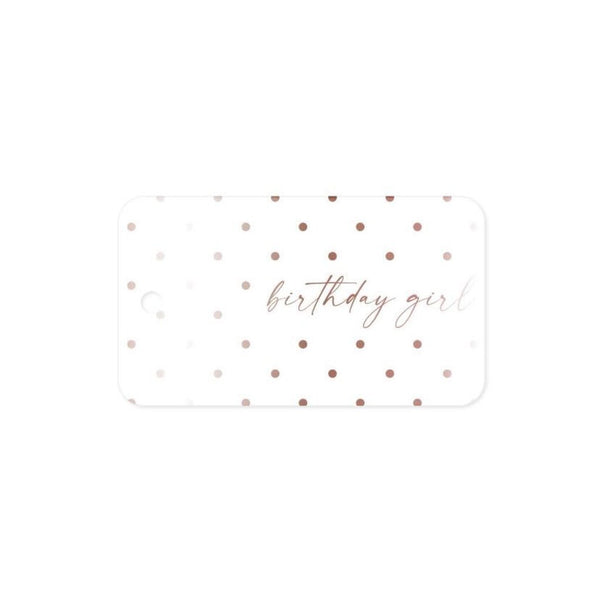 Missive Press Rose Gold Foil Birthday Girl Gift Tags, Set of 8