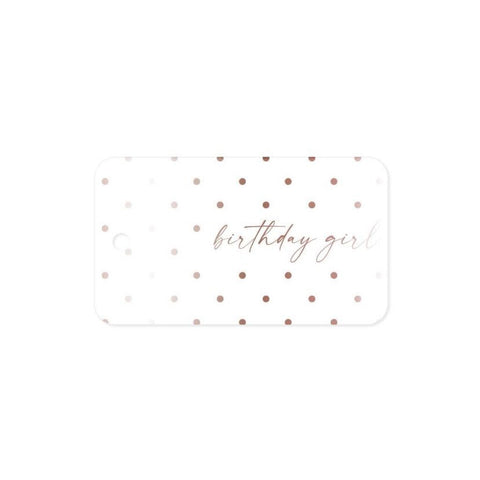 Missive Press Rose Gold Foil Birthday Girl Gift Tags, Set of 8